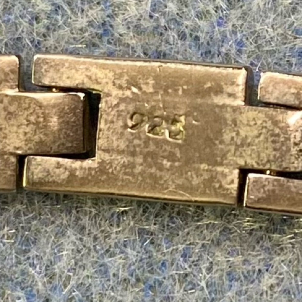 925 silver solid textured block link bracelet - Picture 5 of 10